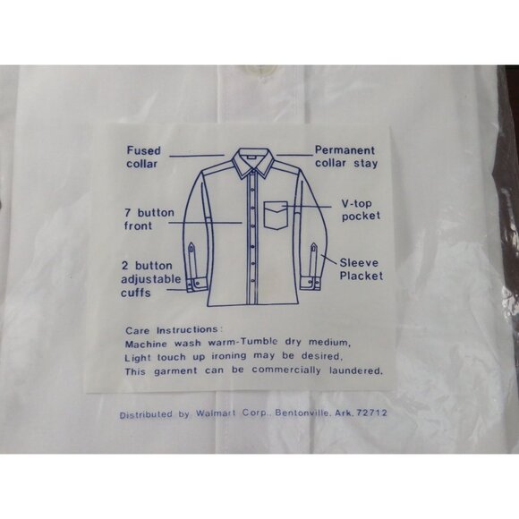 Country Squire Dress Collection White Short Sleeve Button-Up Shirt 15 1/2 - Picture 5 of 5